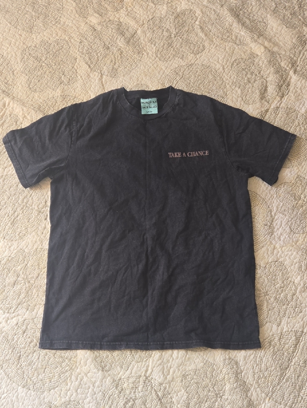 Take A Chance Black Graphic Crewneck Tee